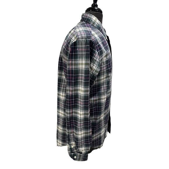 Ralph Lauren Oxford Shirt Men's Large Blue Green Tartan Plaid Button Up L/S - Picture 5 of 8